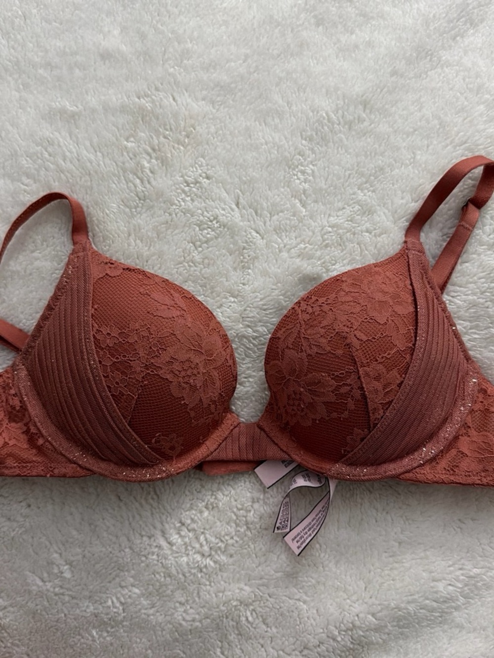 Victoria's Secret Lace Push-Up Bra in Dusty Rust
